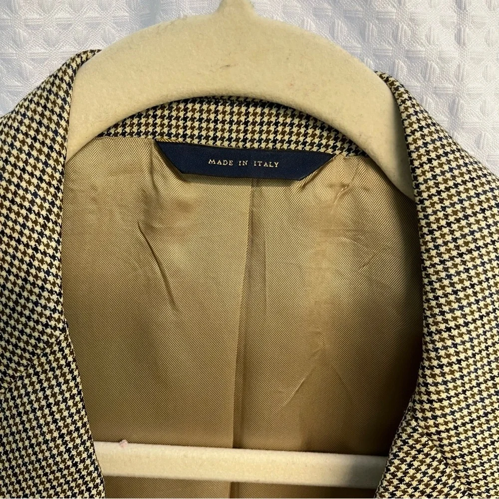 Loro Piana Brooks Brothers 100% Wool Men's‎ Blazer in Black & beige Houndstooth